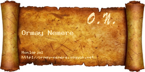 Ormay Nemere névjegykártya